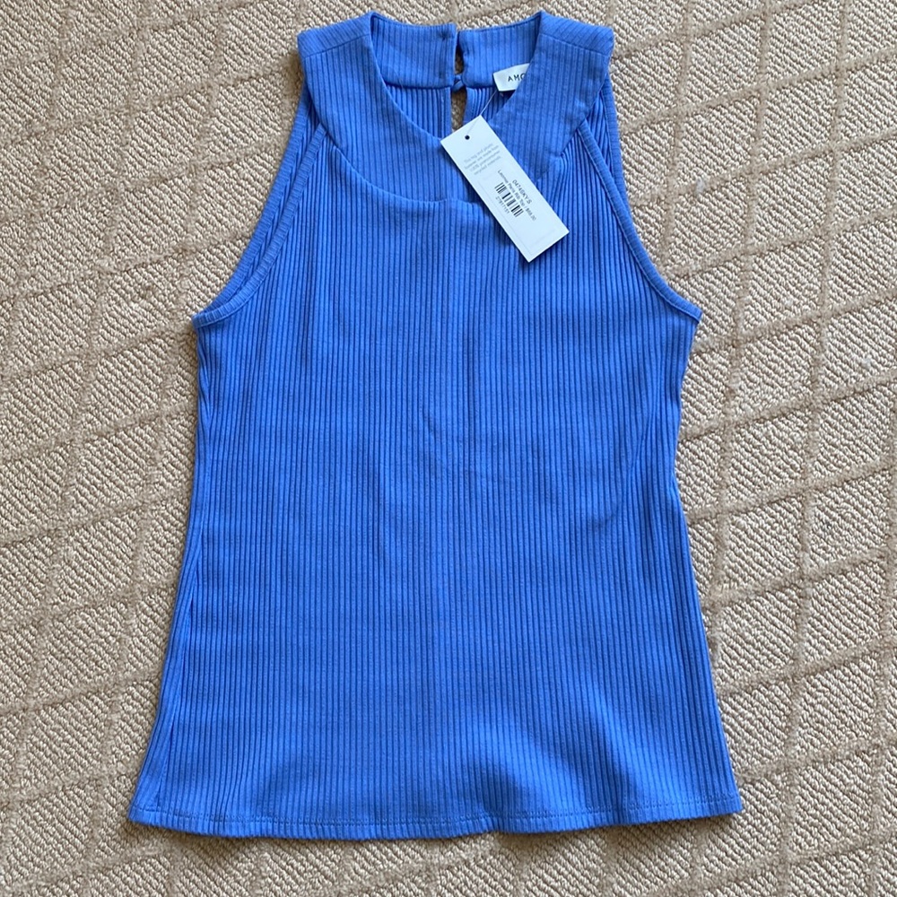 NWT Amour Vert Leomie Paris rib top in Sky